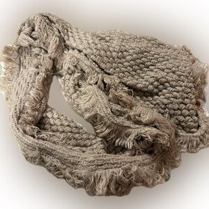 Cozy Tan Textured infinity scarf Cabincore